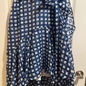 Blue and White Checkered Cocktail Dress